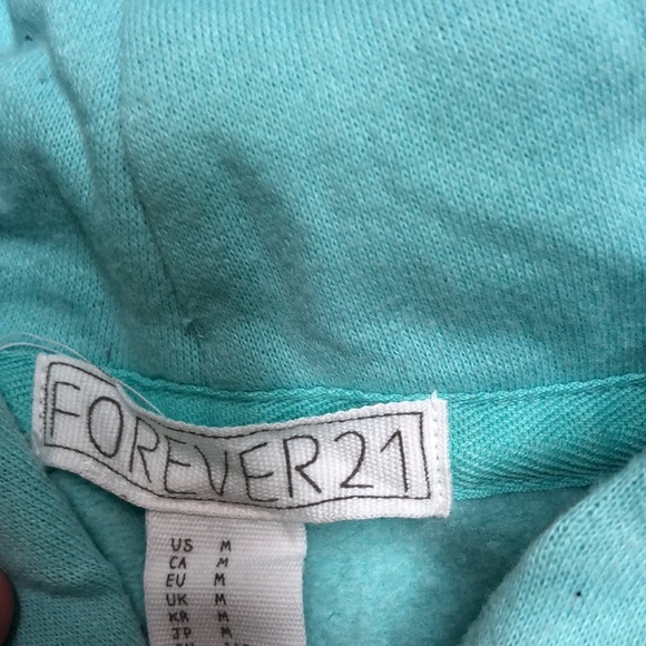 Baby blue Forever 21 hooded sweater - Picture 5 of 5